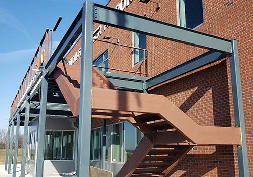 custom stairs installed outside of a building